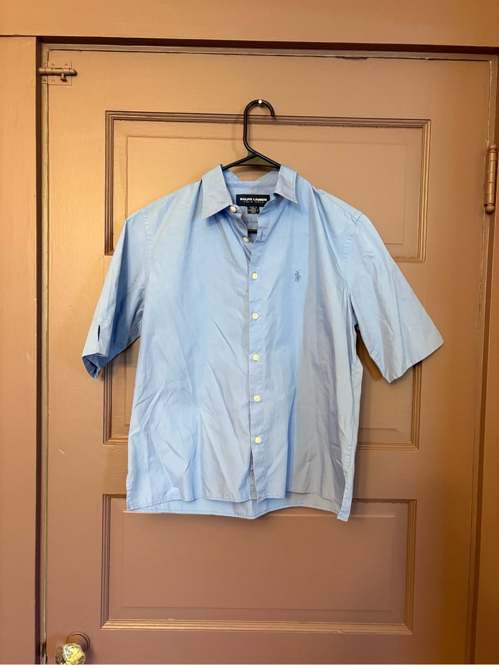 Women’s Golf Ralph Lauren Blue Short-Sleeve Button upShirt, sz 12